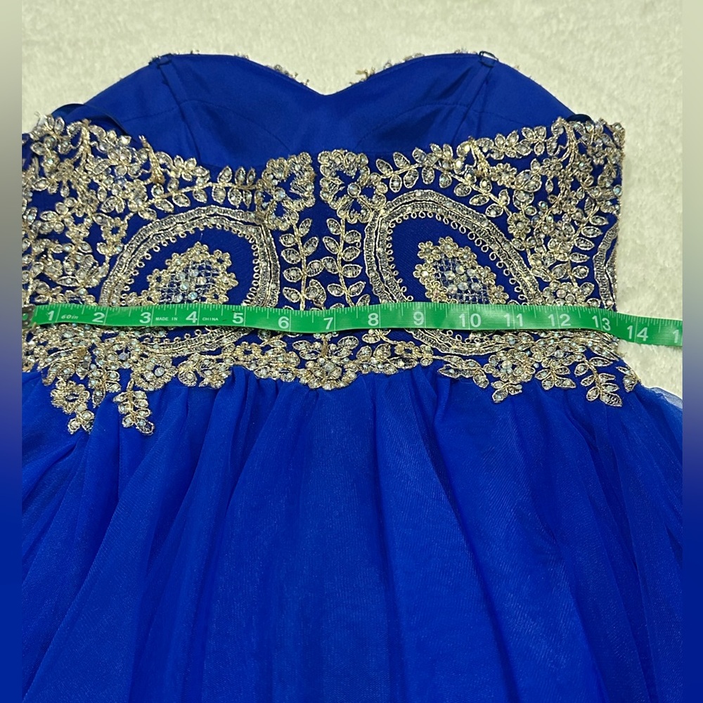 Charming Formal Dress in Royal Blue with Silver Embellishments - Picture 7 of 10